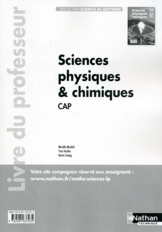 Sciences physiques & chimiques CAP. Livre du professeur, Edition 2015