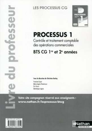 Processus 1 BTS CG 1re et 2e années. Livre du professeur