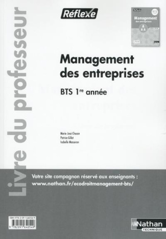 Management des entreprises BTS 1re année. Livre du professeur, Edition 2016