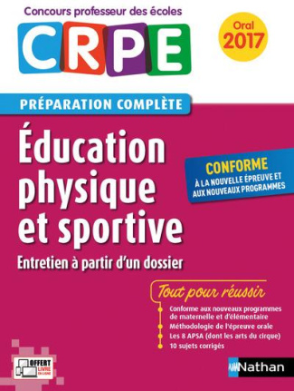 Education physique et sportive. Epreuve orale CRPE, Edition 2016