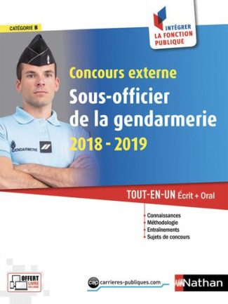 CONCOURS SOUS-OFFICIER DE LA GENDARMERIE 2018-2019CAT B NUMERO 23 (INTEGRER FONCTION PUBLIQUE) 2018