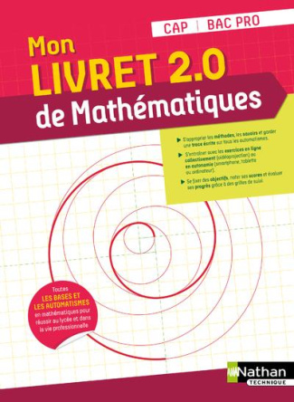 Mon livret 2.0 de Mathématiques. CAP - BAC PRO, Edition 2021