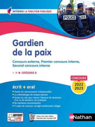 Concours Gardien de la paix Catégorie B. Concours externe, Premier concours interne, Second concours