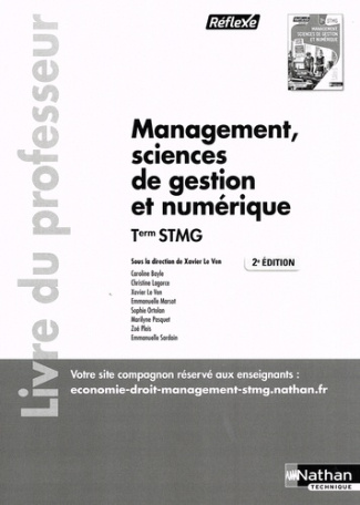 Management, sciences de gestion et numérique Tle STMG. Livre du professeur, 2e édition