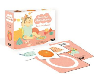 Les formes à toucher. Contient : 5 cartes rugueuses, 25 cartes images, 1 livret parent