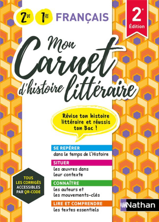 Mon carnet d'histoire littéraire 2de 1re. Edition 2023