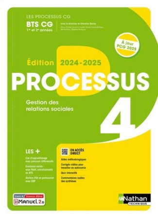 Processus 4 Gestion des relations sociales BTS CG 1e et 2e années. Manuel   Licence, Edition 2024-20
