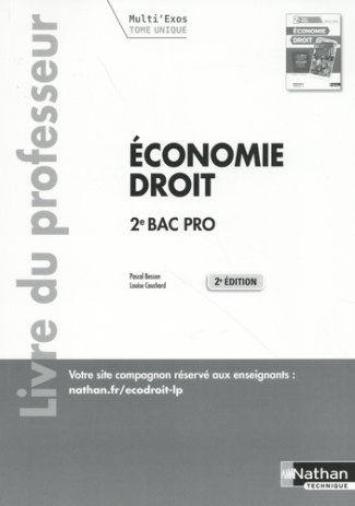Economie-Droit 2de Bac Pro. Livre du professeur, 2e édition