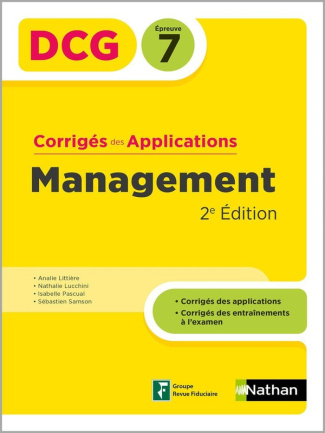 Management DCG 7. Corrigés des applications, 2e édition