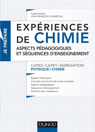 Expériences de chimie CAPES/CAPET/Agrégation Physique-Chimie. Aspects pédagogiques et séquences d'en