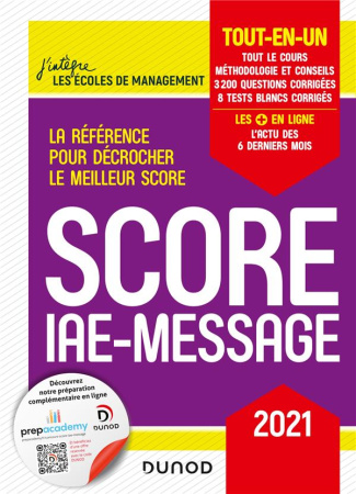 Score IAE-Message. Tout-en-un, Edition 2021