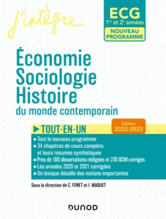 Economie, Sociologie, Histoire du monde contemporain ECG 1re et 2e années. Edition 2022-2023