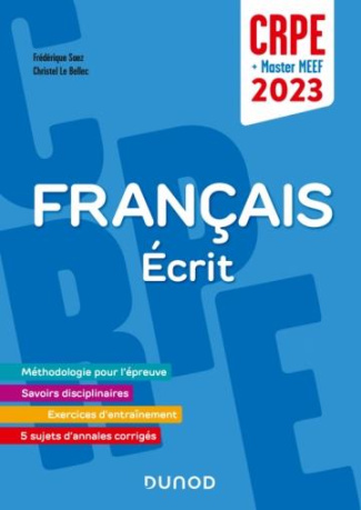 Professeur des écoles Français - Ecrit. CRPE   Master MEEF, Edition 2023