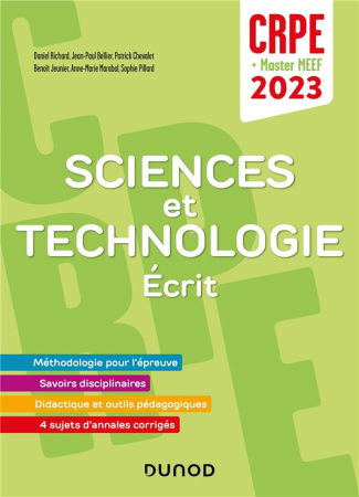 Sciences et Technologie - Ecrit. CRPE Master MEEF, Edition 2023