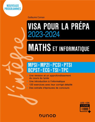 Maths et informatique. MPSI - MP2I - PCSI - PTSI - BCPST - ECS, Edition 2023-2024