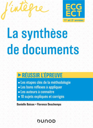 La synthèse de documents ECG-ECT 1re et 2e années. Réussir l'épreuve, Edition 2023-2024