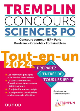 Tremplin concours Sciences Po. Tout-en-un Concours commun IEP, Paris, Bordeaux, Grenoble, Fontainebl