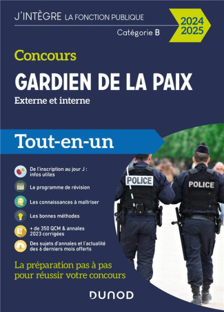 Concours Gardien de la paix Externe et interne. Catégorie B, Edition 2024-2025