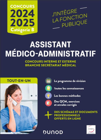 Assistant médico-administratif catégorie B. Concours interne et externe, branche Secrétariat médical