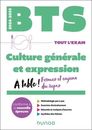 BTS Culture générale et Expression. A table ! formes et enjeux du repas, Edition 2024-2025