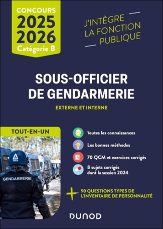 Concours sous-officier de gendarmerie externe et interne. Tout-en-un, Edition 2025-2026