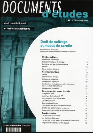 Droit de suffrage et modes de scrutin