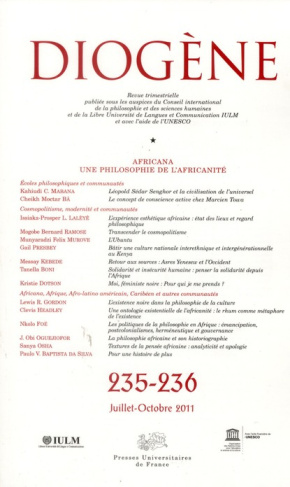 Diogène N° 235-236, Juillet-Octobre 2011 : Africana. Une philosophie de l'africanité