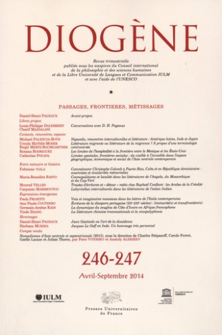 Diogène N° 246-247, Avril-septembre 2014 : Passages, frontières, métissages