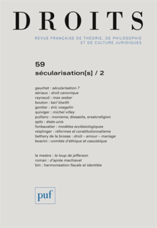 Droits N° 59/2014 : Sécularisation(s). Tome 2