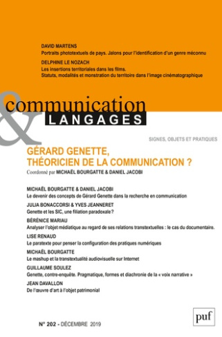 Communication et Langages N° 202, décembre 2019 : Gérard Genette, théoricien de la communication ?