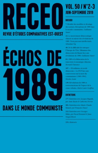 Revue d'études comparatives Est-Ouest Volume 50 N° 2-3, juin-septembre 2019 : Echos de 1989 dans le