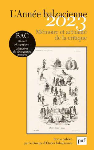 L'Année balzacienne N° 3/2023 : Mémoire et actualité de la critique