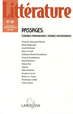 Littérature N° 154, Juin 2009 : Passages, écritures francophones, théories postcoloniales