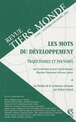 Revue Tiers Monde N° 200, Octobre-décembre 2009 : Les mots du développements. Trajectoires et pouvoi