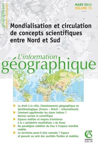 L'information géographique N° 75, Mars 2011 : Mondialisation et circulation de concepts scientifique