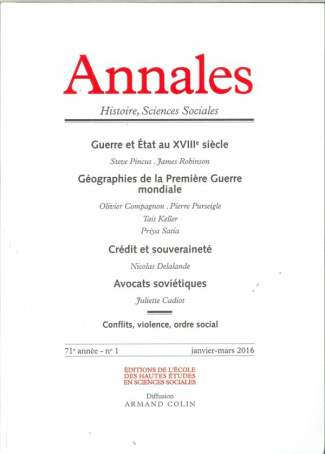 Annales Histoire, Sciences Sociales/12016/Annales Histoire, Sciences Sociales Tome 12016