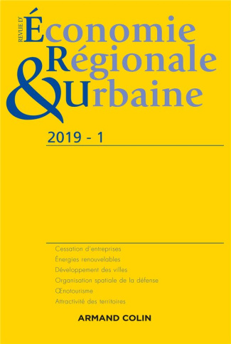 Revue d'économie régionale et urbaine N° 1/2019