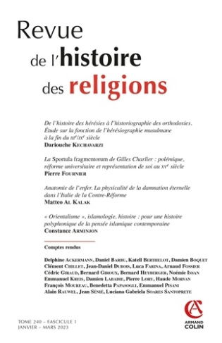 Revue de l'histoire des religions Tome 240 N° 1, janvier-mars 2023
