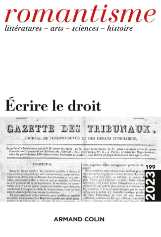 Romantisme N° 199/2023 : Ecrire le droit