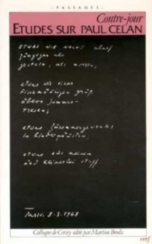Contre-jour. Études sur Paul Celan