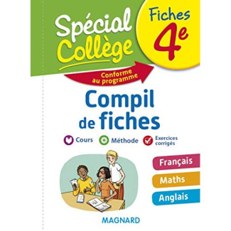 Compil de fiches 4e. Français, Maths, Anglais, Edition 2018