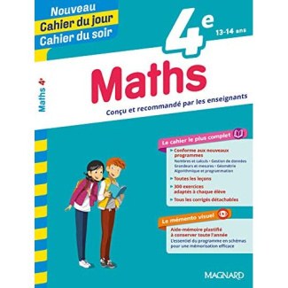 Cahier du jour/Cahier du soir Maths 4e   mémento. Edition 2019