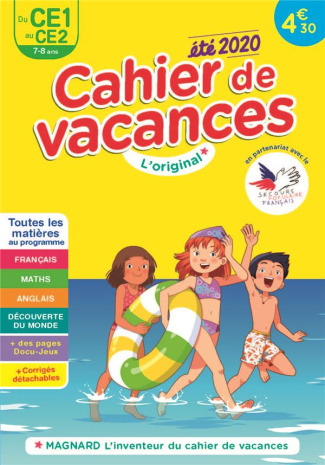 Cahier de vacances été du CE1 au CE2. Edition 2020