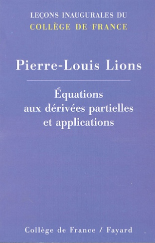 Equations aux dérivées partielles et applications