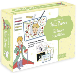 Coffret Tableaux à pailleter. Contient : 5 tubes de paillettes avec bouchon saupoudreur, 1 pinceau a