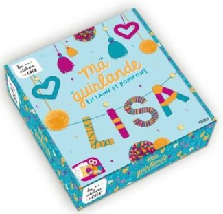 Ma guirlande en laine et pompons. Avec 3 pelotes de laine de 50 mètres, 2 cercles pour pompon rond,