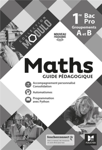 Maths 1re Bac Pro Groupements A et B Modulo. Guide pédagogique, Edition 2020