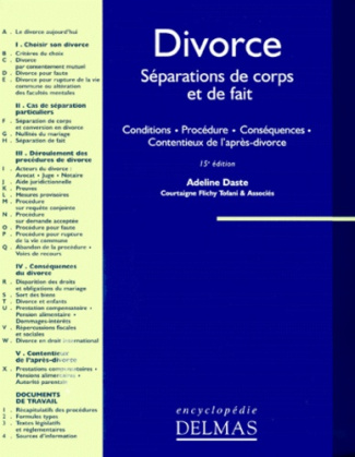 DIVORCE. Séparations de corps et de fait, 15e édition