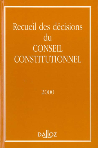 Recueil des décisions du Conseil constitutionnel 2000