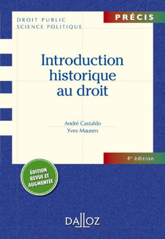 Introduction historique au droit. 4e édition